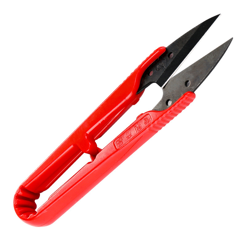Daji Scissors, plastic handle yarn scissors, cross-stitch clothing thread end cutting and sewing U-shaped scissors, sewing small scissors DJ-107 Item Picture