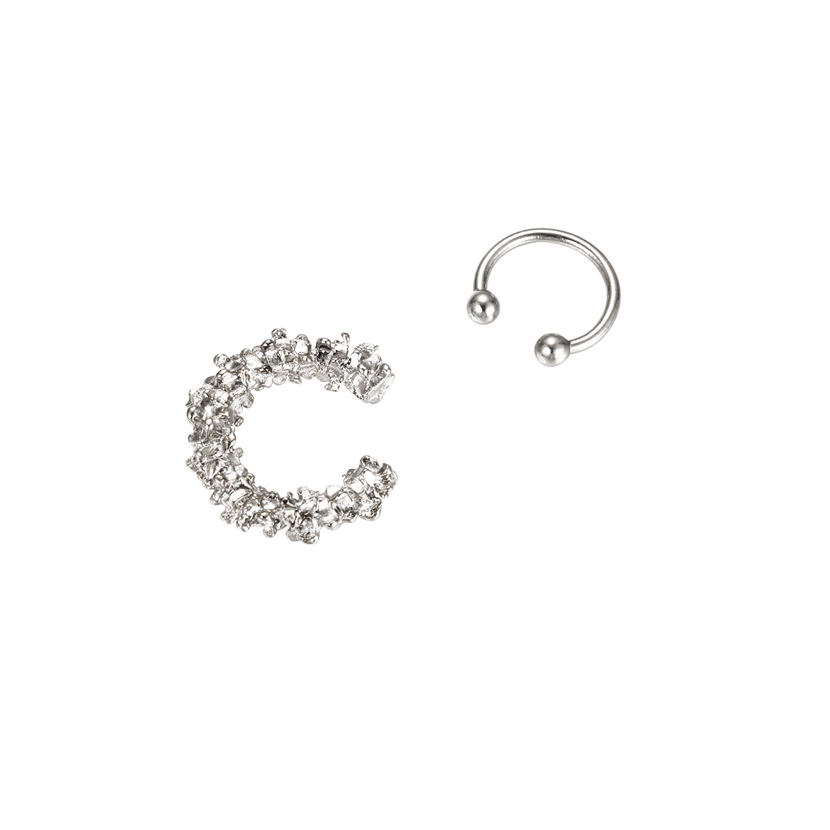 A new cross-border fashion Instagram niche ear bone clip from Europe and America without ear holes, a small and sparkling Instagram ear clip set of 2 pieces Item Picture
