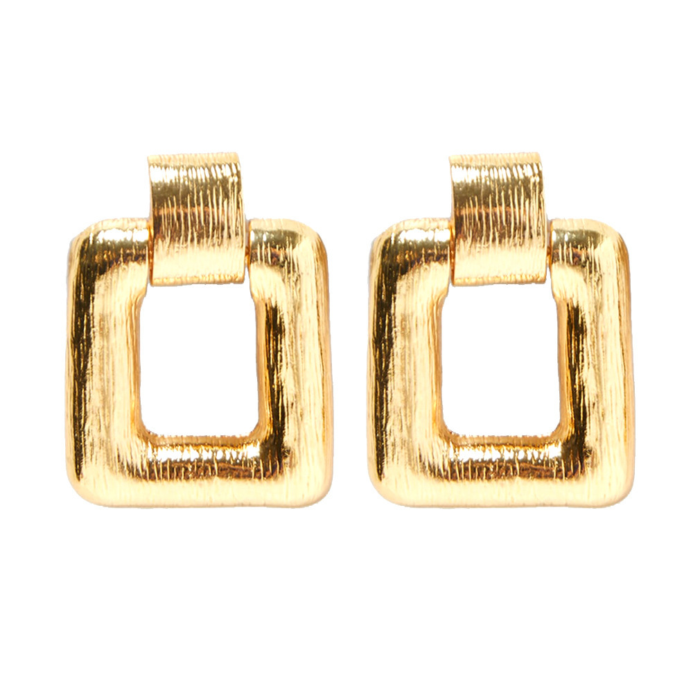 Exaggerated and individualistic geometric square metal earrings for women, European and American fashion earrings, cross-border jewelry wholesale full figure