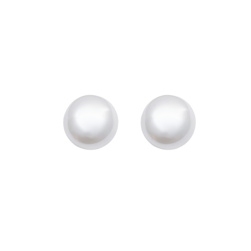 Steamed Bun Pearl Stud earrings for Women 925 silver Needle Light Luxury style earrings 2025 New versatile commuting niche earrings Item Picture