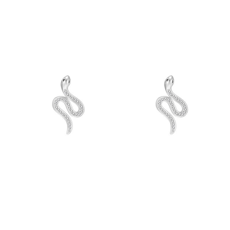 Limited edition snake-shaped stud earrings for the Year of the Snake, unique and distinctive for women, light luxury, exquisite and high-end design earrings Item Picture