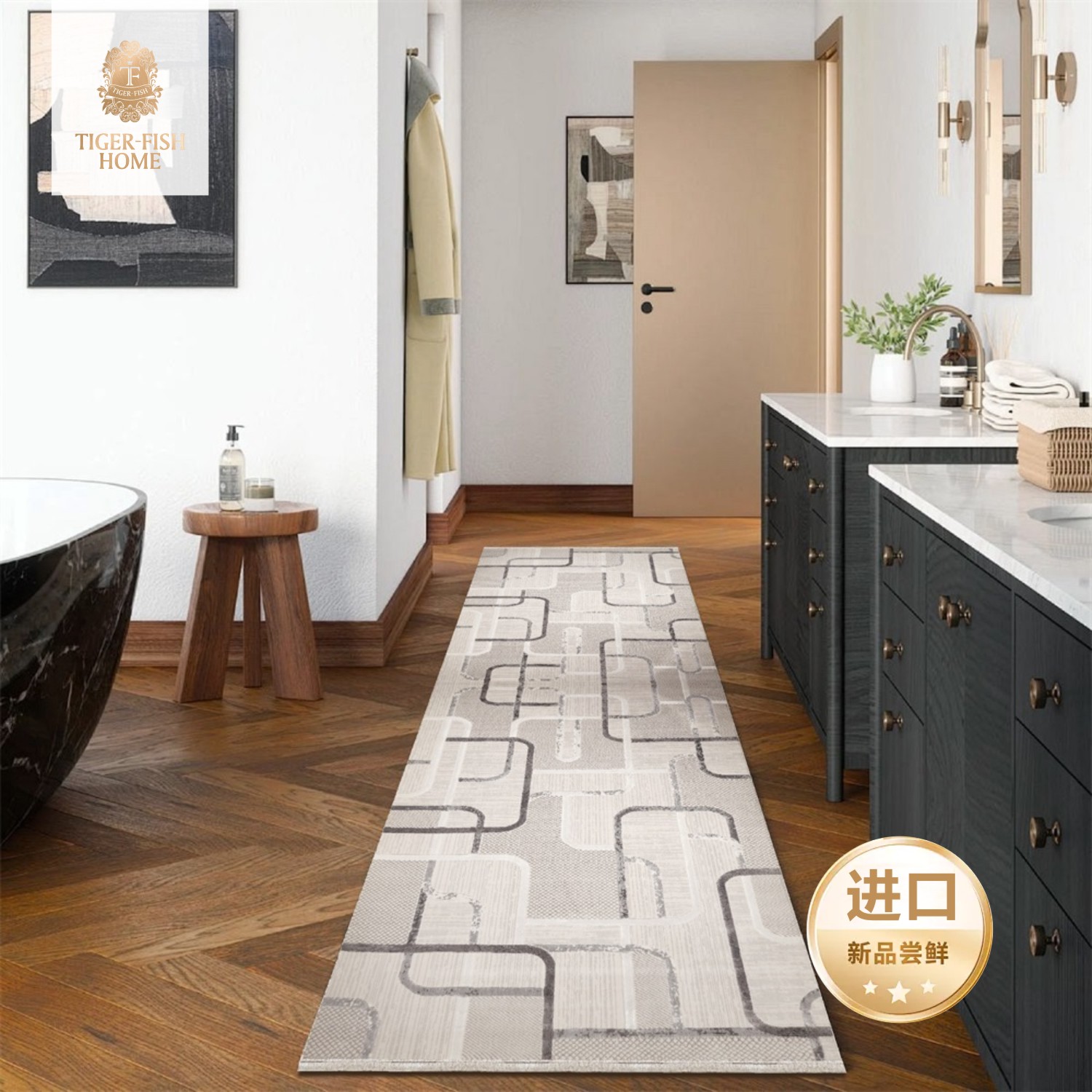 2025新款进口机织毯卧室床边毯走廊通道地毯欧式长条毯耐磨易打理详情2