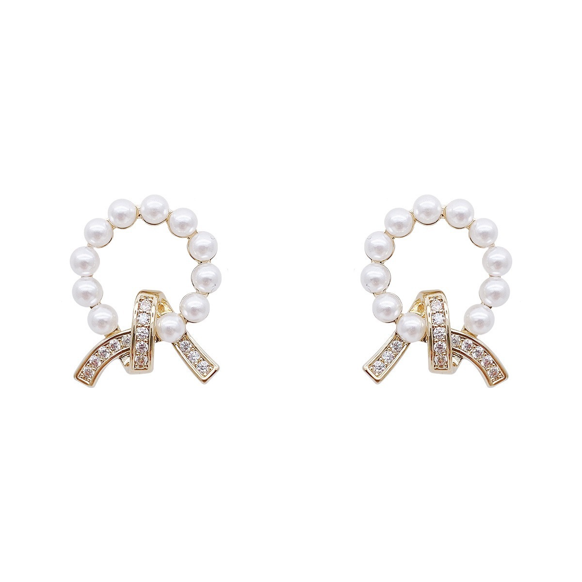 S925 Silver needle Stud Pearl Earrings, women's earring feel, light luxury stud, new trendy style, versatile and high-end Item Picture
