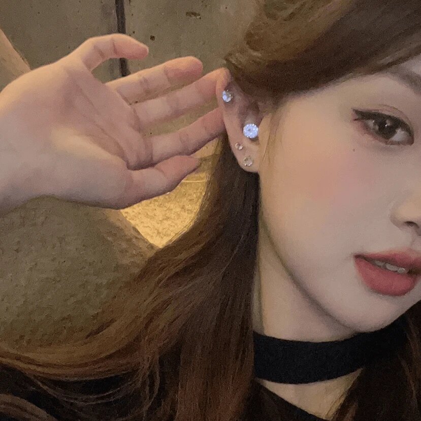Sparkling Titanium steel Zircon ear studs for women, 2025 New high-end magnetic attraction earrings, no need to remove ear piercing earrings for sleeping details Picture