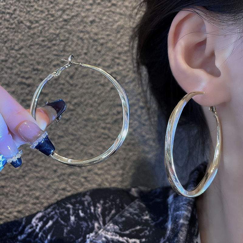 European and American fashion, individuality, classic circle earrings, women's exaggerated retro and high-end earring earrings, 925 silver needle wholesale Application Scenario