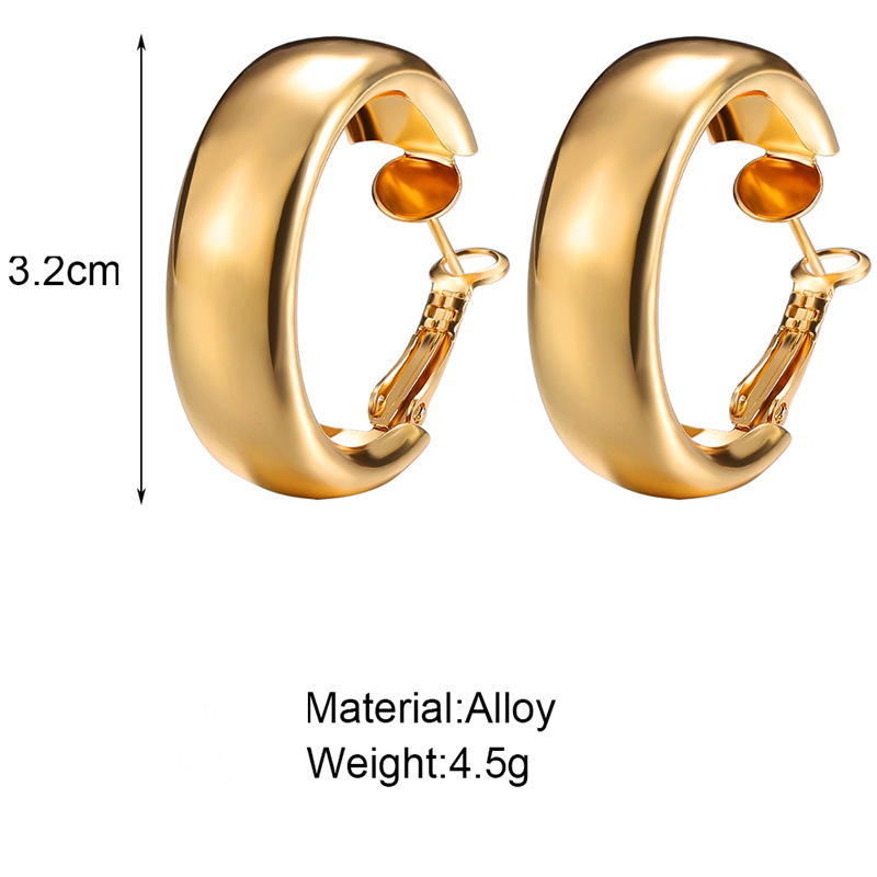The C-shaped earrings, a popular cross-border bestseller in Europe and America, feature creative metal geometric circles and a trendy style. They are simple and individual earrings Specification drawing