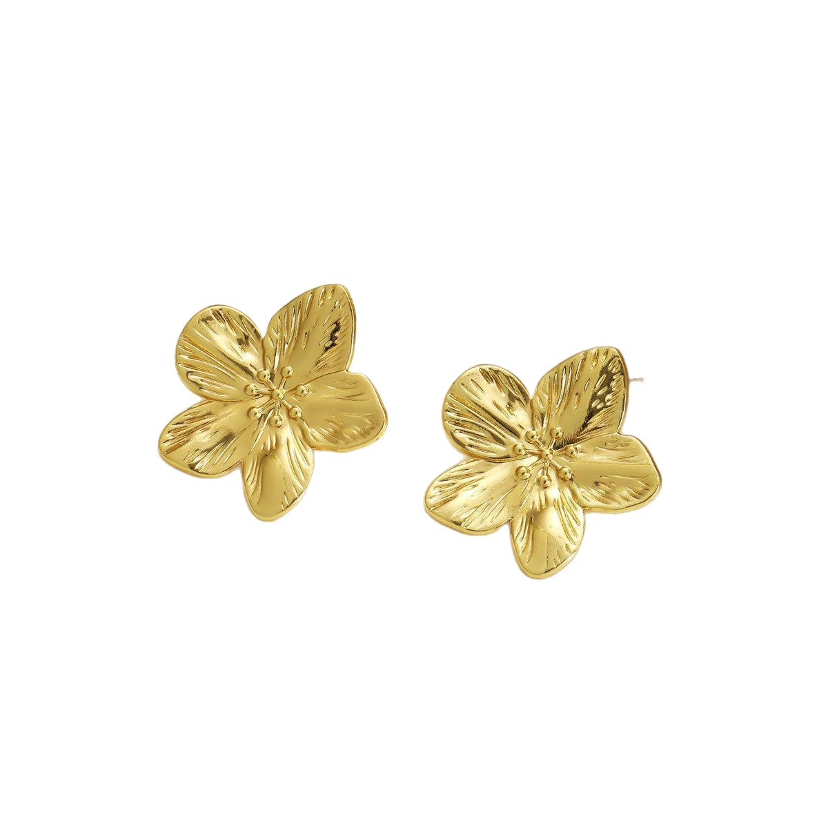 European and American cross-border best-selling flower stud earrings, fashionable, retro and niche style earrings, geometric pattern petal stud earrings for women Item Picture