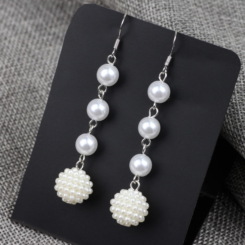 S925 Silver Ear Hook Starry Sky Pearl Pendant Earrings, a long and elegant Korean earring, a popular and versatile stud full figure