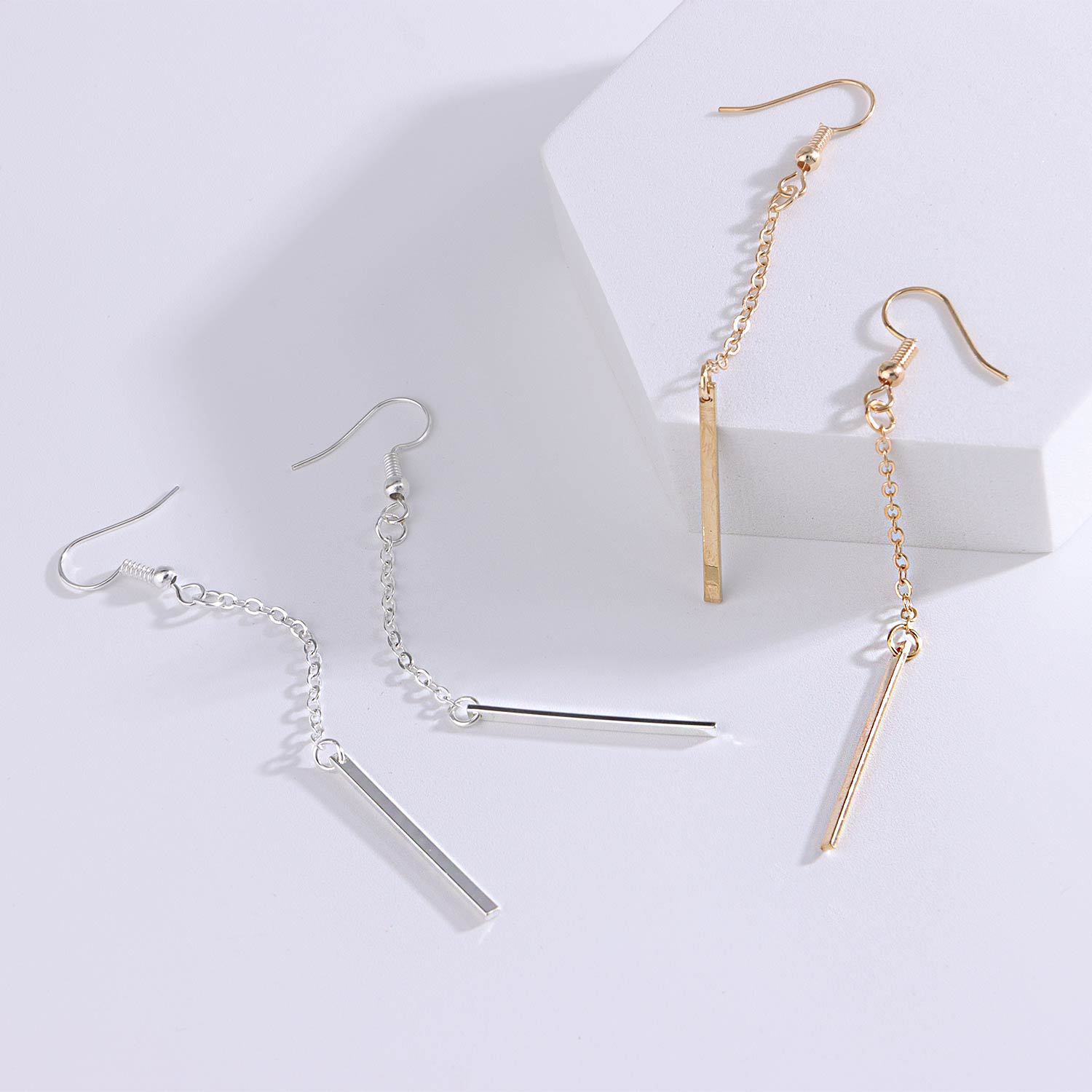 European and American cross-border jewelry street style, simple and fashionable 1-line pendant, women's earrings and earrings details Picture