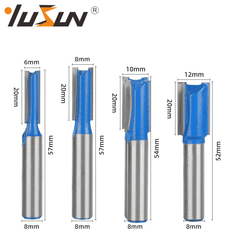 Yusheng seven-piece set blue straight knife 8-handle woodworking milling cutter with double-edge slotting head bakelite milling edge trimming machine straight knife Specification drawing