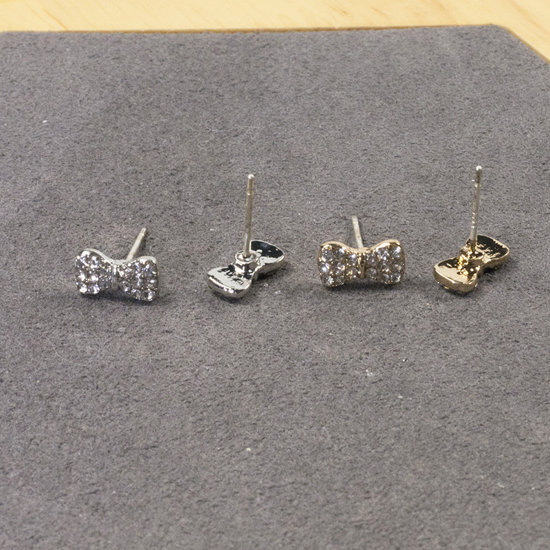 Dongdaemun 925 silver needle exquisite bow earrings, full diamond tassel earrings, elegant and fashionable rhinestone stud earrings Item Picture
