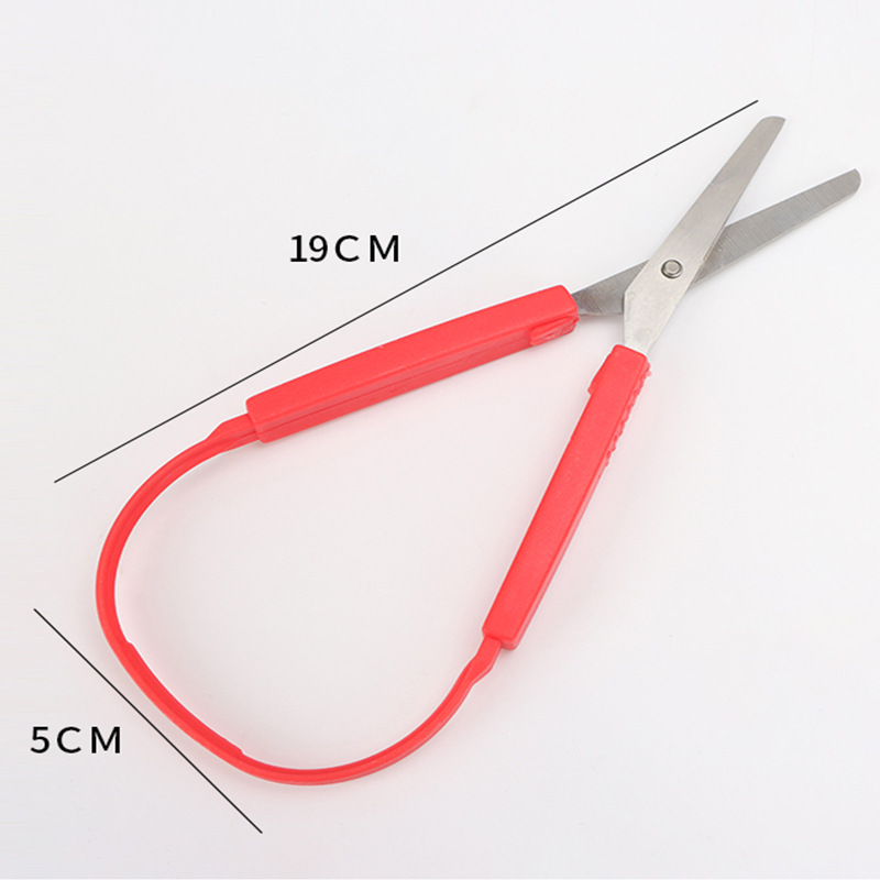 Stainless steel children's safety small scissors, circular student scissors, DIY paper-cutting scissors, elastic children's small scissors, handmade details Picture