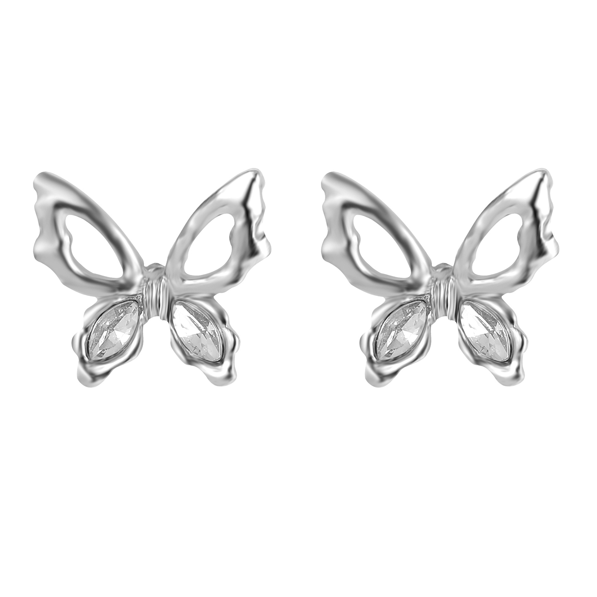 Creative diamond-encrusted butterfly stud earrings for women, a niche design sense, high-end cool style earrings, ins stud earrings, dark stud earrings Item Picture