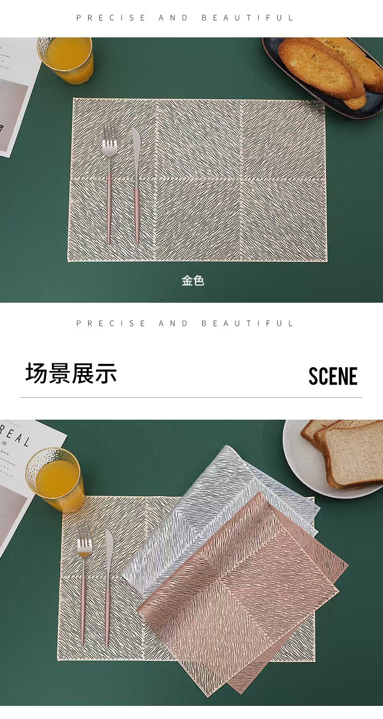 pvc餐垫隔热餐桌垫方形防水防油餐厅用跨境亚马逊工厂批发餐垫详情6