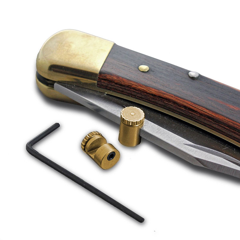 kwik thumb stud brass buck 110 Buck pusher knob Brass Buck 110 pusher disk stud full figure