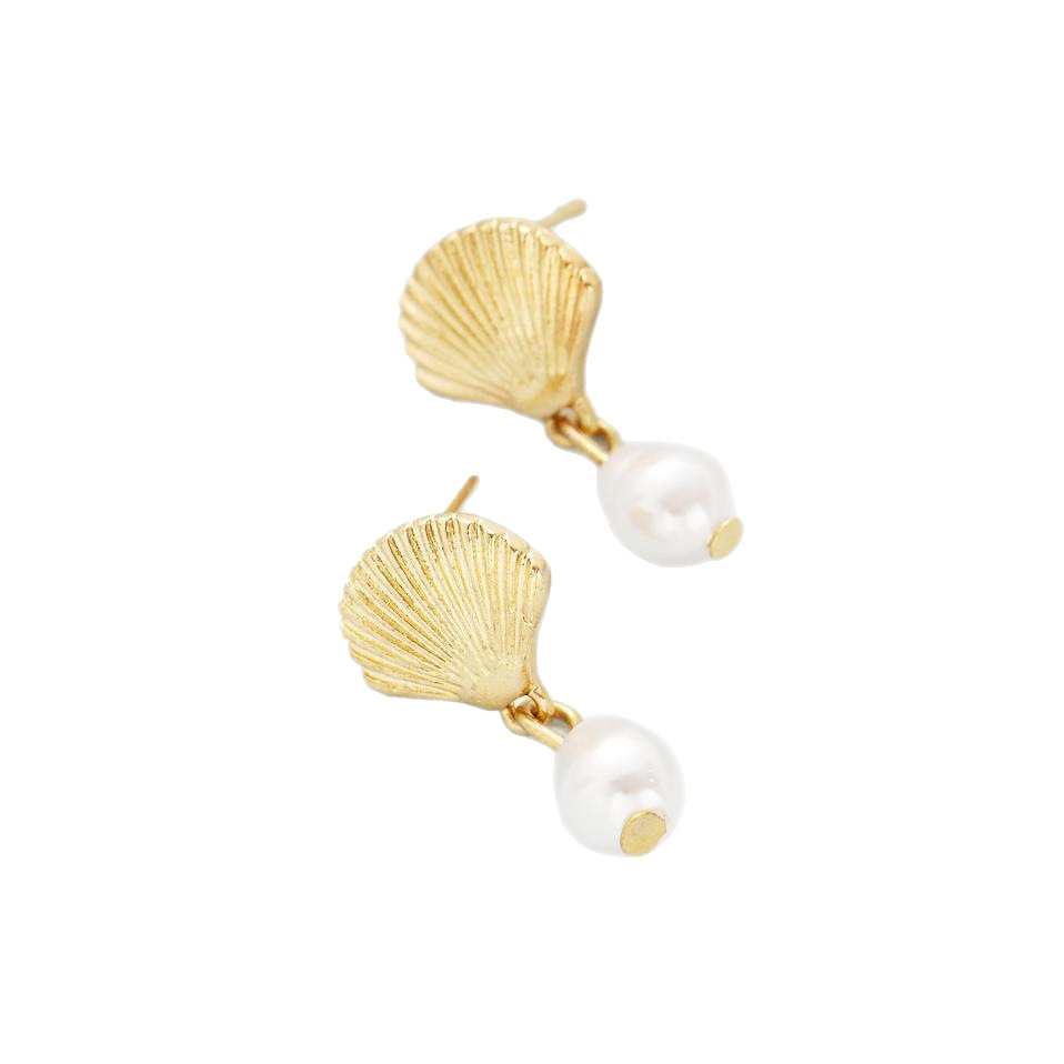 European and American cross-border creative best-selling pearl starfish stud earrings for women, fashionable and exquisite, summer seaside vacation style earrings Item Picture