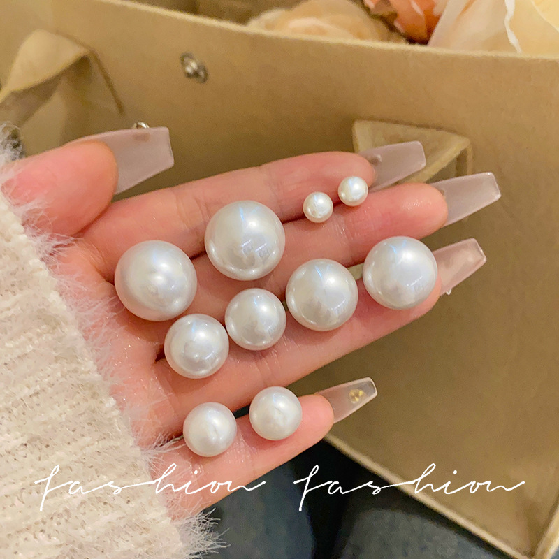 Steamed Bun Pearl Stud earrings for Women 925 silver Needle Light Luxury style earrings 2025 New versatile commuting niche earrings full figure