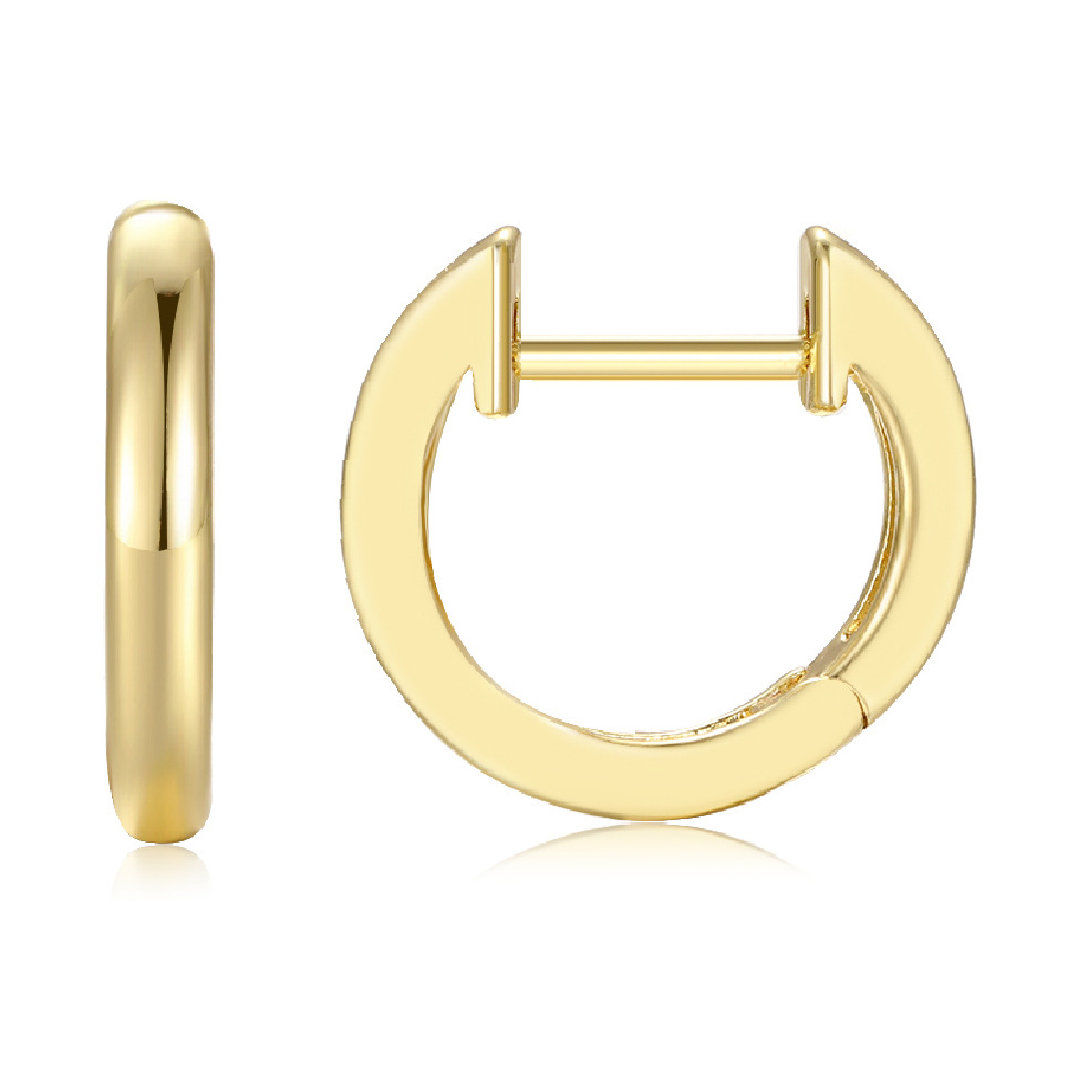 The popular InS-style simple round ear loops in Europe and America, the smooth ear buckles with copper and gold plating, and the best-selling Amazon earrings Item Picture