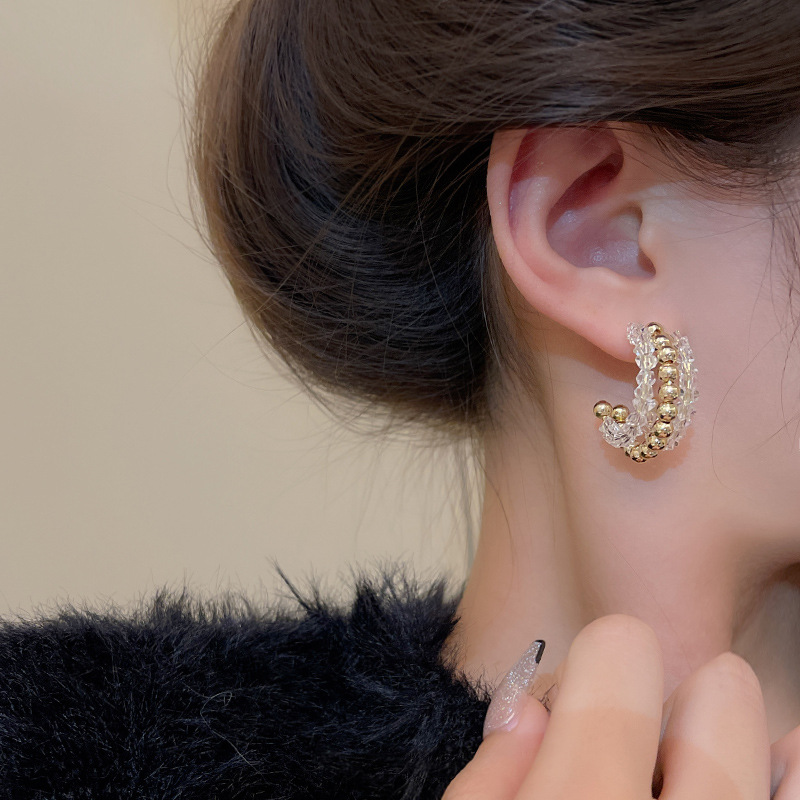 S925 Silver Needle C-shaped light luxury Stud earrings 2023 New trendy and niche design sense earrings for women's elegance wholesale Application Scenario