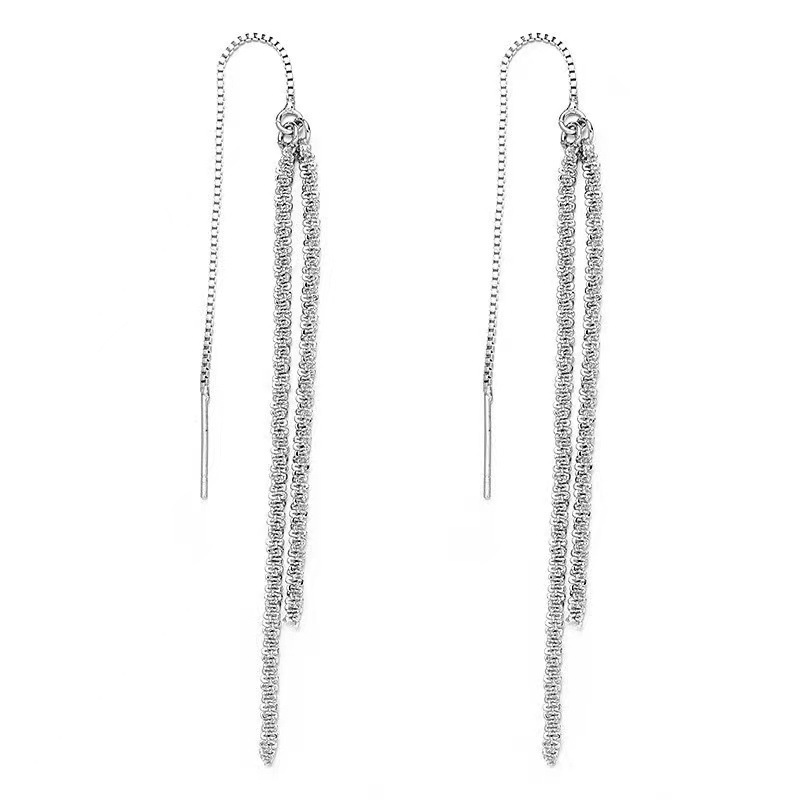 Sparkling starry sky tassel earrings for women, light luxury and elegant, versatile earrings, niche design, fashionable and unique earrings Item Picture