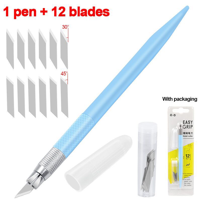 Rubber stamp, paper-cutting engraving knife, carving knife, film application knife, art knife, DIY fruit engraving, colored engraving pen set undefined