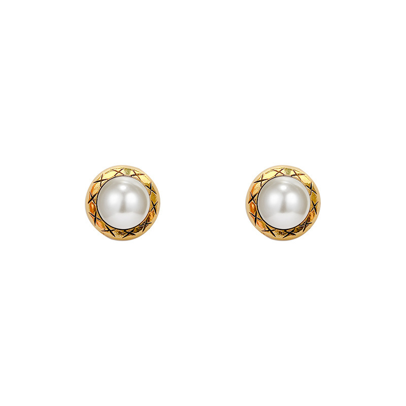 European and American style retro circle earrings, women's S925 silver needle design, cold style stud earrings and accessories wholesale Item Picture