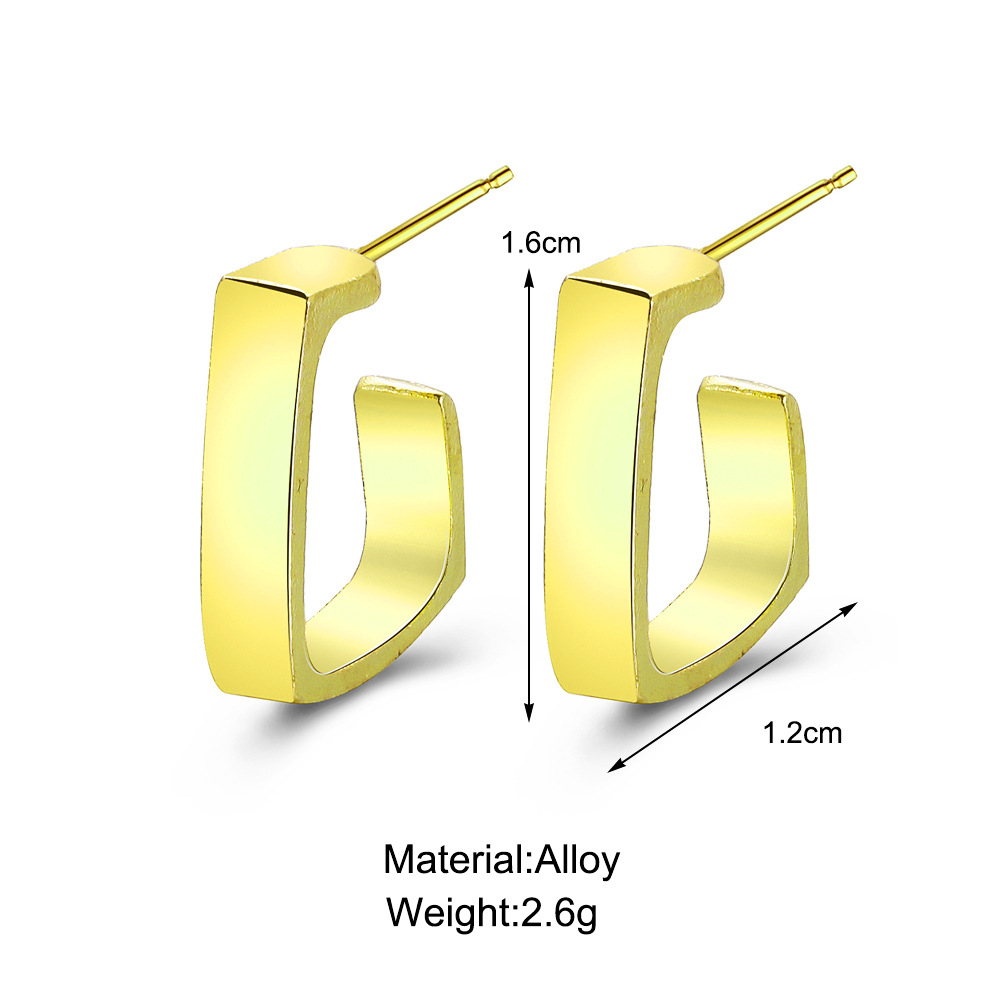 Wholesale of new fashionable and trendy geometric metal earrings from Europe and America that are popular among Internet celebrities Item Picture