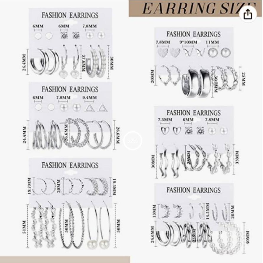 European and American cross-border retro imitation pearl earrings, Amazon creative acrylic earring set, Bohemian earrings full figure