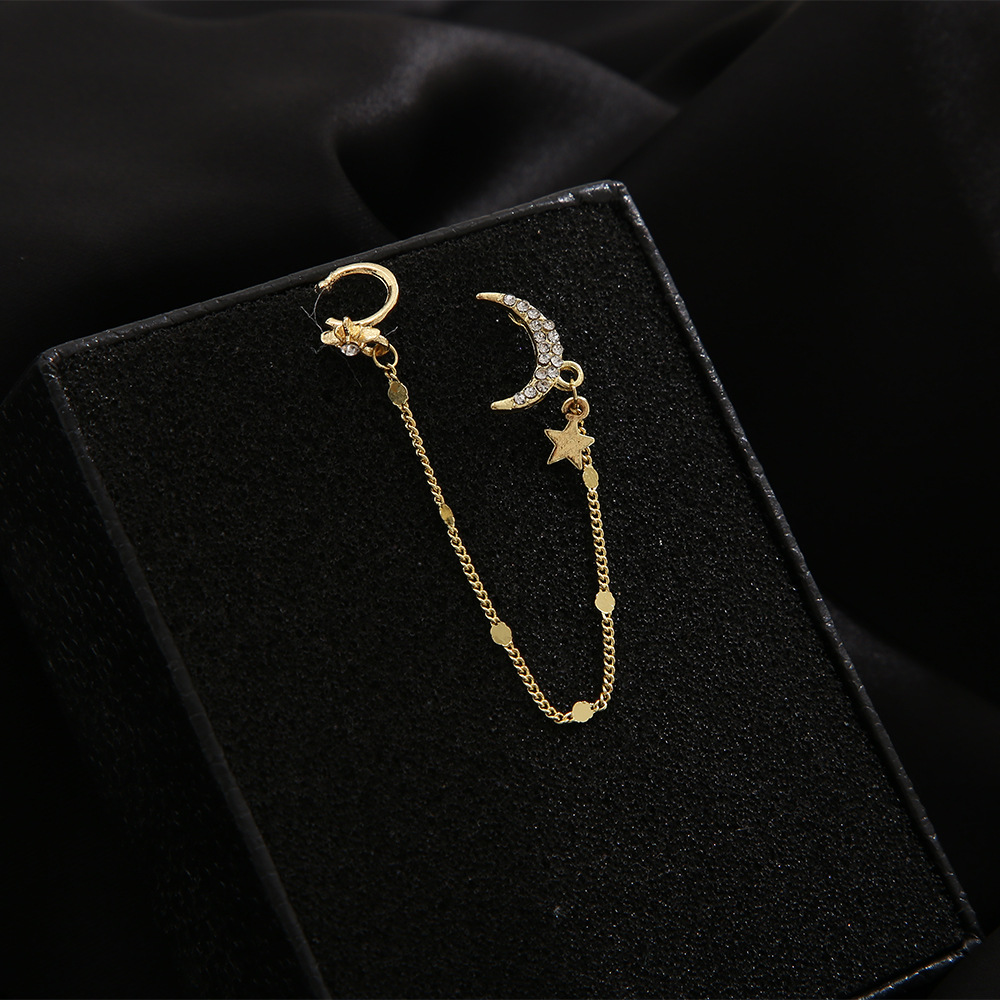 European and American cross-border simple star moon ear bone clips, ins niche design, new trendy and individual, internet-famous ear hangers, creative ear studs Specification drawing
