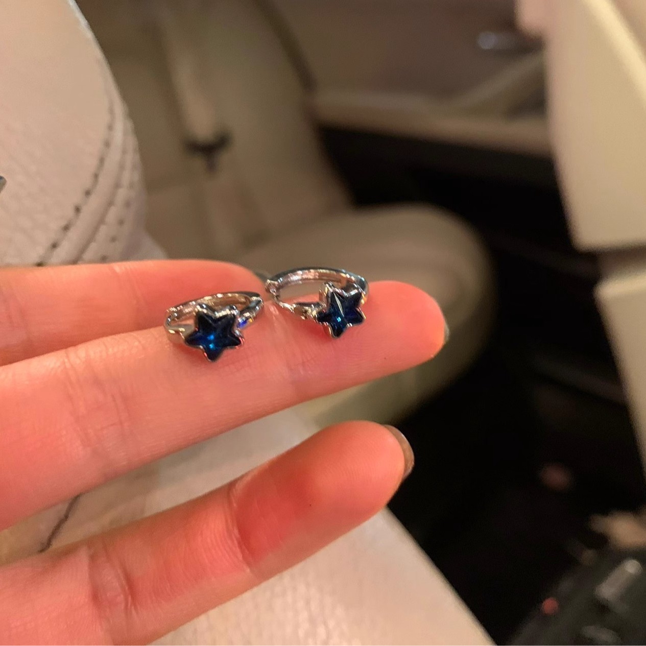 ins Blue star Stud earrings for Women 2025 New Style Stylish ring Earrings Sweet and cool Spice Girl fashionable earrings with a sense of high-end details Picture