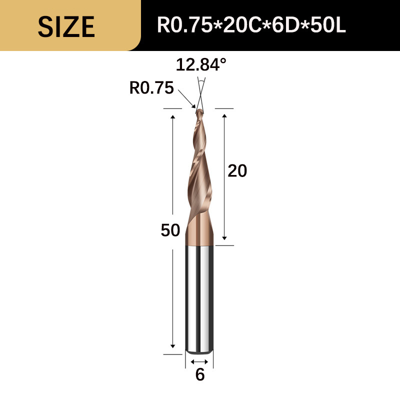 Wangrui 55-degree coated cemented carbide 3D embossed engraving tool for wood, aluminum and copper CNC tools undefined