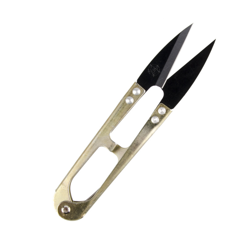 Daji U-shaped yarn shears, fabric trimming small scissors, thread end shears, spring shears, trimming thread end spring shears, cross-stitch steel heads Specification drawing
