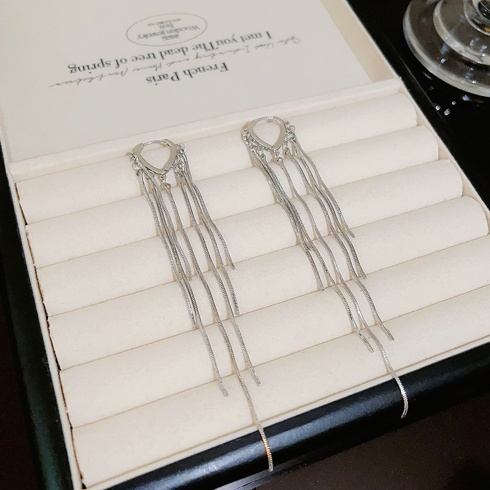 925 Silver Needle Exaggerated heart-shaped earrings, a light luxury and high-end sense, fashionable and versatile earrings, heart-shaped ear buckles, tassel earrings for women Application Scenario
