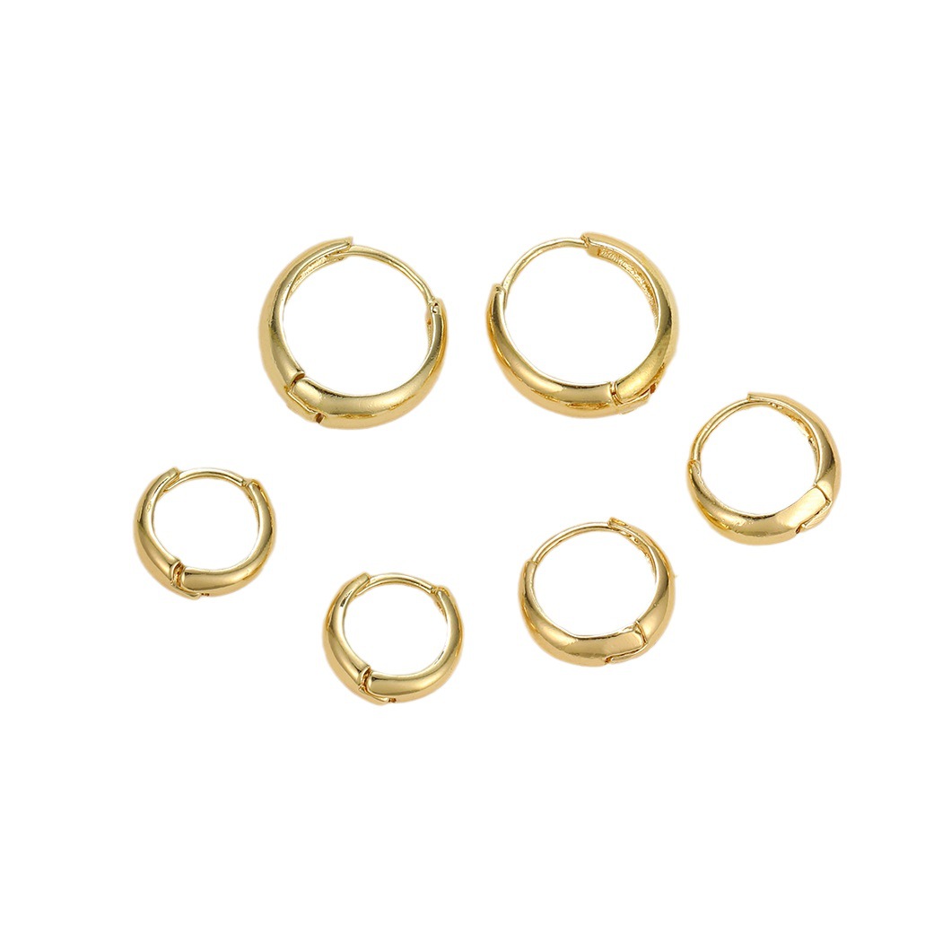 New cross-border geometric copper ear rings from Europe and America, exaggerated and individual gold earrings, simple and retro ear ring set of 3 pieces Item Picture