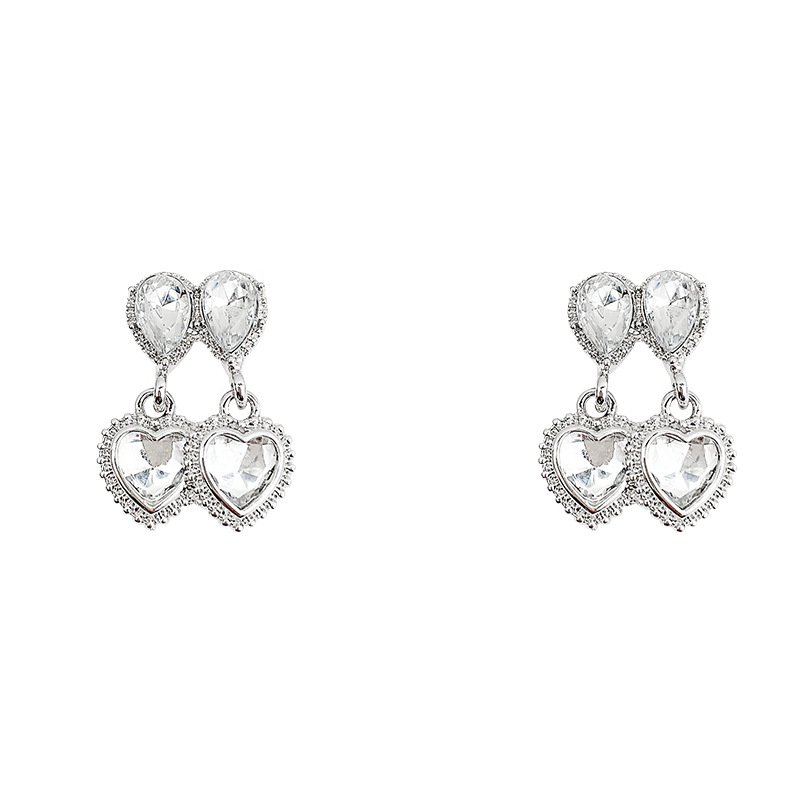 Korean InS-style heart-shaped earrings with a high-end and elegant look, new 2023 light luxury and niche design earrings Item Picture