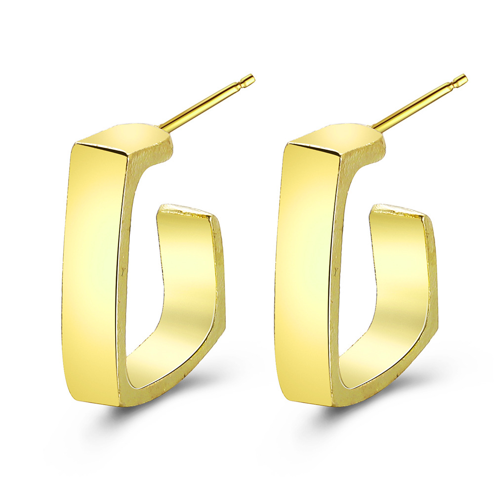 Wholesale of new fashionable and trendy geometric metal earrings from Europe and America that are popular among Internet celebrities details Picture