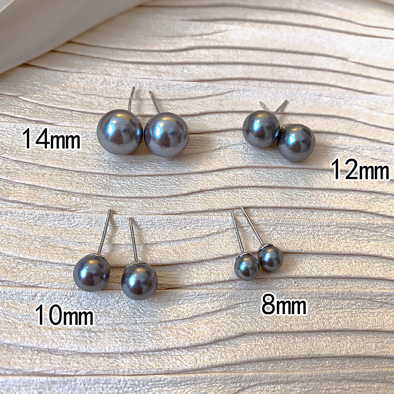 The grey pearl stud earrings are a new bestseller for women in 2025. They feature a simple and cold style with a high-end feel Specification drawing