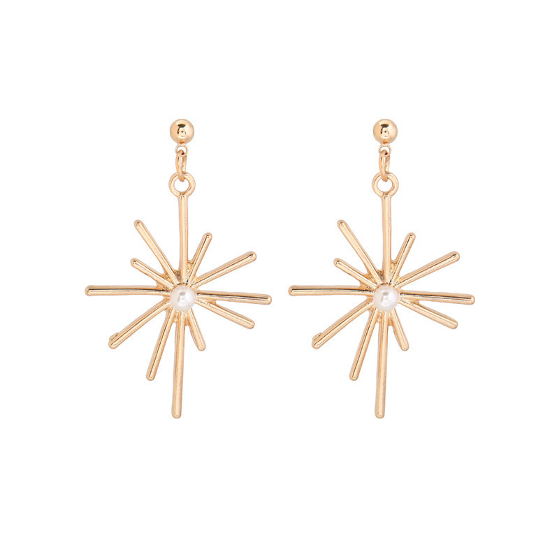 S925 Silver Needle New fashionable sunflower pearl Stud earrings for women, Japanese and Korean trendy simple earrings, elegant retro earrings Item Picture