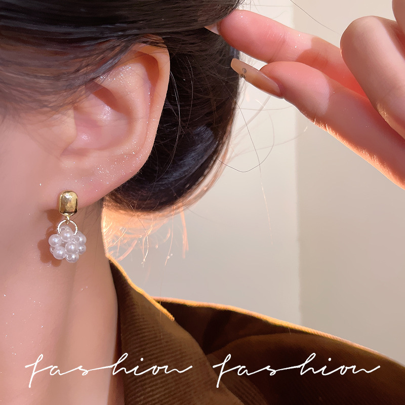 925 Silver Needle Stud Earrings, Rice Grain Pearl Elegant Earrings, Live-streaming bestseller wholesale Stud earrings, versatile, personalized and small earrings Specification drawing