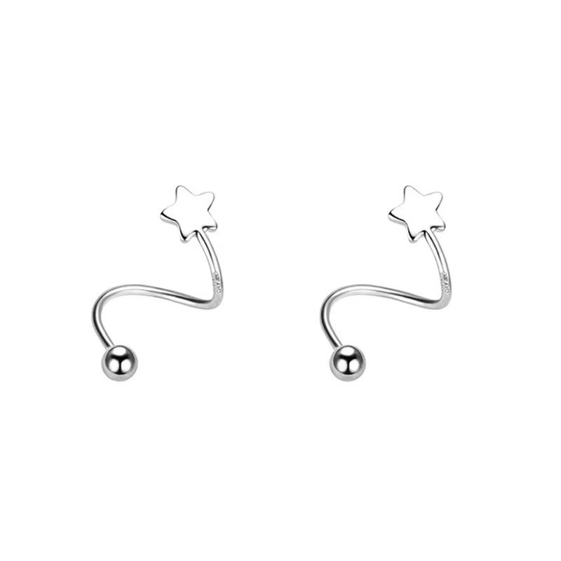 Douyin's best-selling spring stud 925 silver needle high-end earring five-pointed star heart-shaped wave simple and niche earrings Item Picture