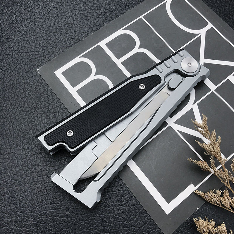 【 Peer Hot Collection 】 Gravity aluminum alloy handle D2 outdoor folding knife handle portable high-hardness sharp pocket knife undefined