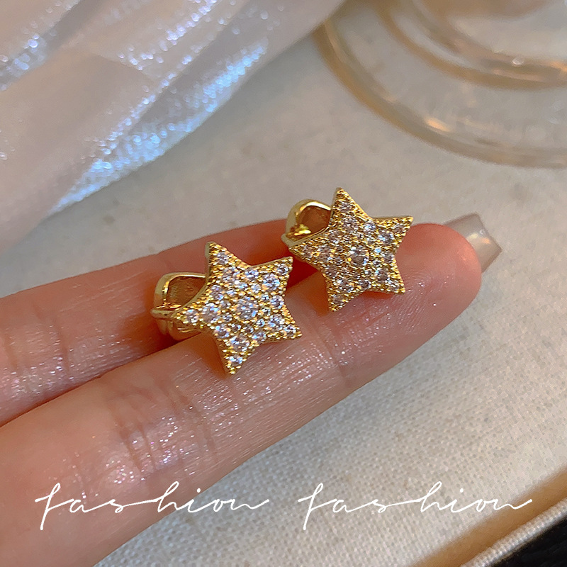 Korean Internet celebrity micro-studded star-shaped stud earrings, a new style of trendy, unique, light luxury and elegant stud earrings for women in 2025 Application Scenario