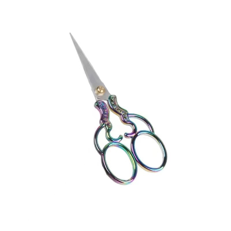 Cross-stitch scissors, paper-cutting special scissors, vintage alloy embroidery thread ends, household nail and eyelash art small scissors Item Picture