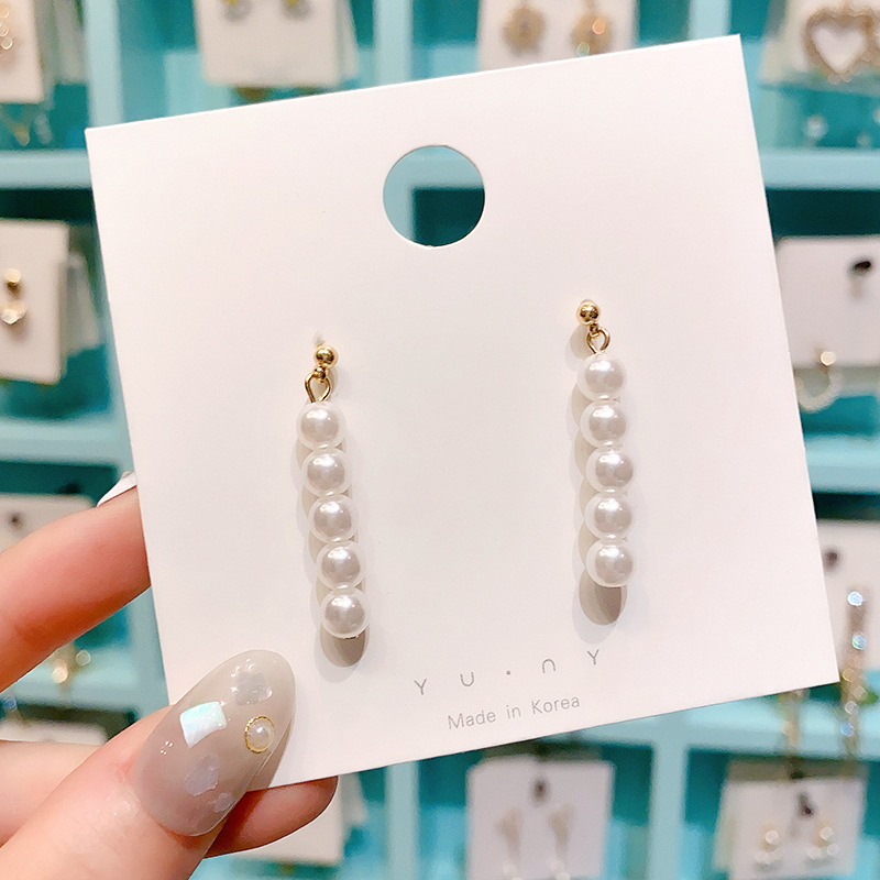 Dongdaemun, South Korea, super fairy-like earrings, women's forest-style charm, internet-famous style stud earrings, pearl tassel earrings for women Specification drawing