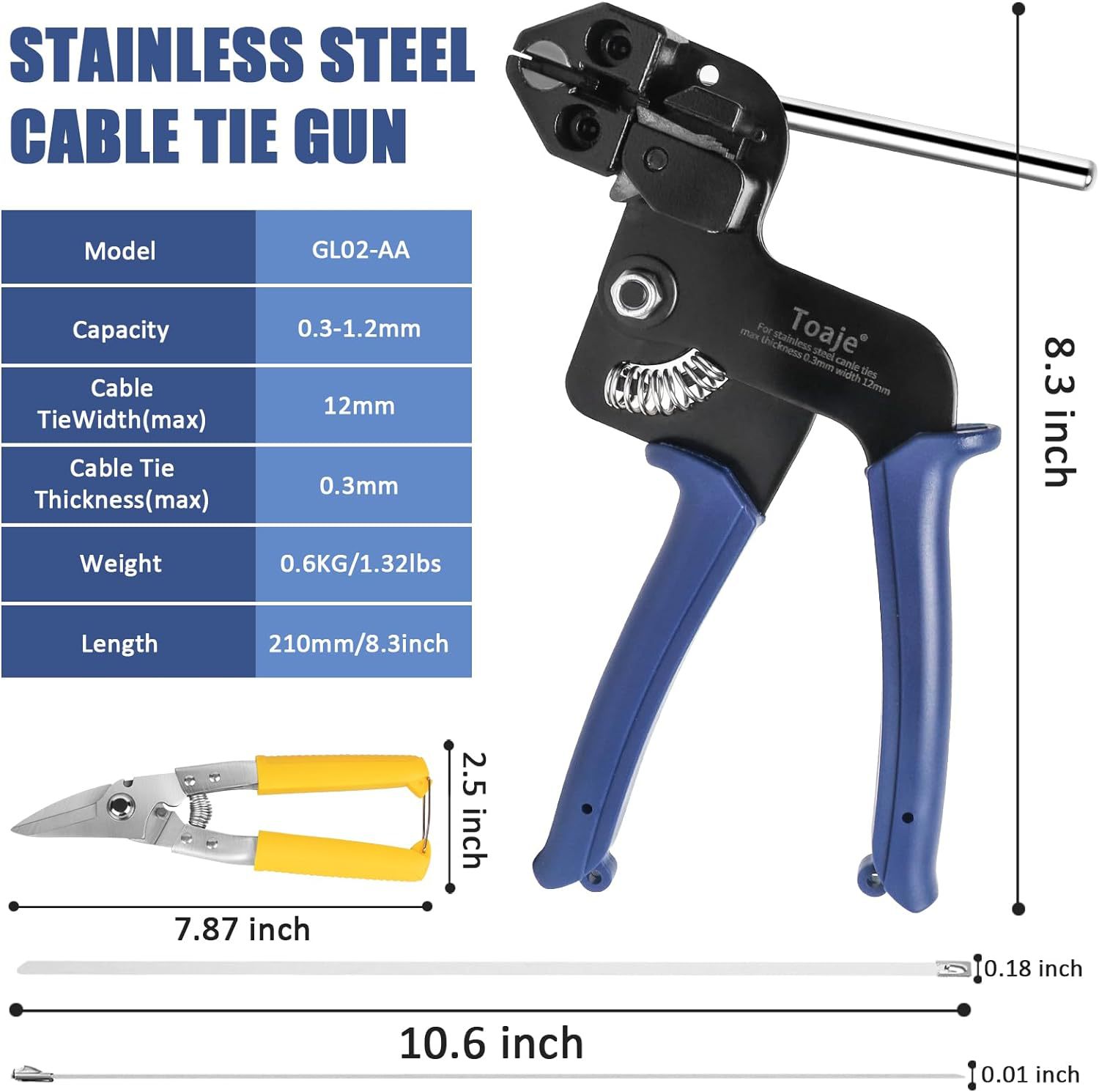 Metal zipper cable tie tool set details Picture