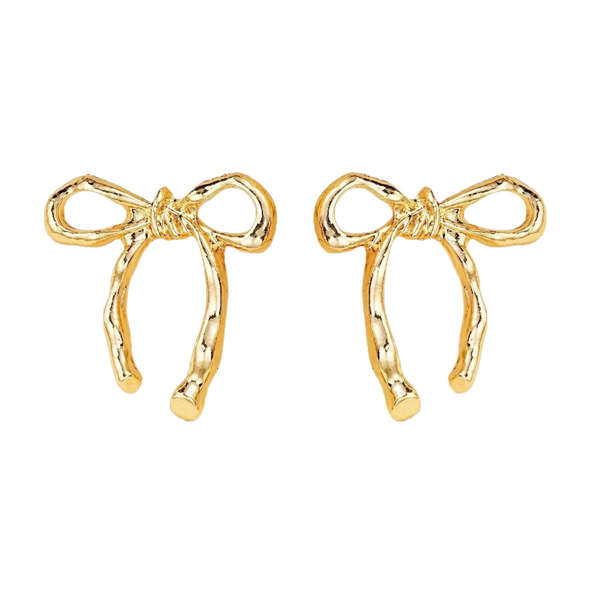 Cross-border foreign trade best-selling hollowed-out bow stud earrings, InS-style personalized earrings, simple and retro butterfly earrings for women Item Picture