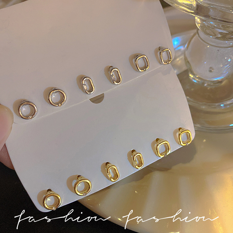925 Silver needle simple and elegant stud earrings, French retro small and high-end earrings, cold style set for women wholesale Specification drawing
