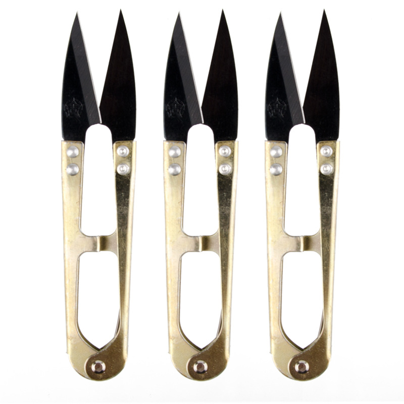 Daji U-shaped yarn shears, fabric trimming small scissors, thread end shears, spring shears, trimming thread end spring shears, cross-stitch steel heads Item Picture
