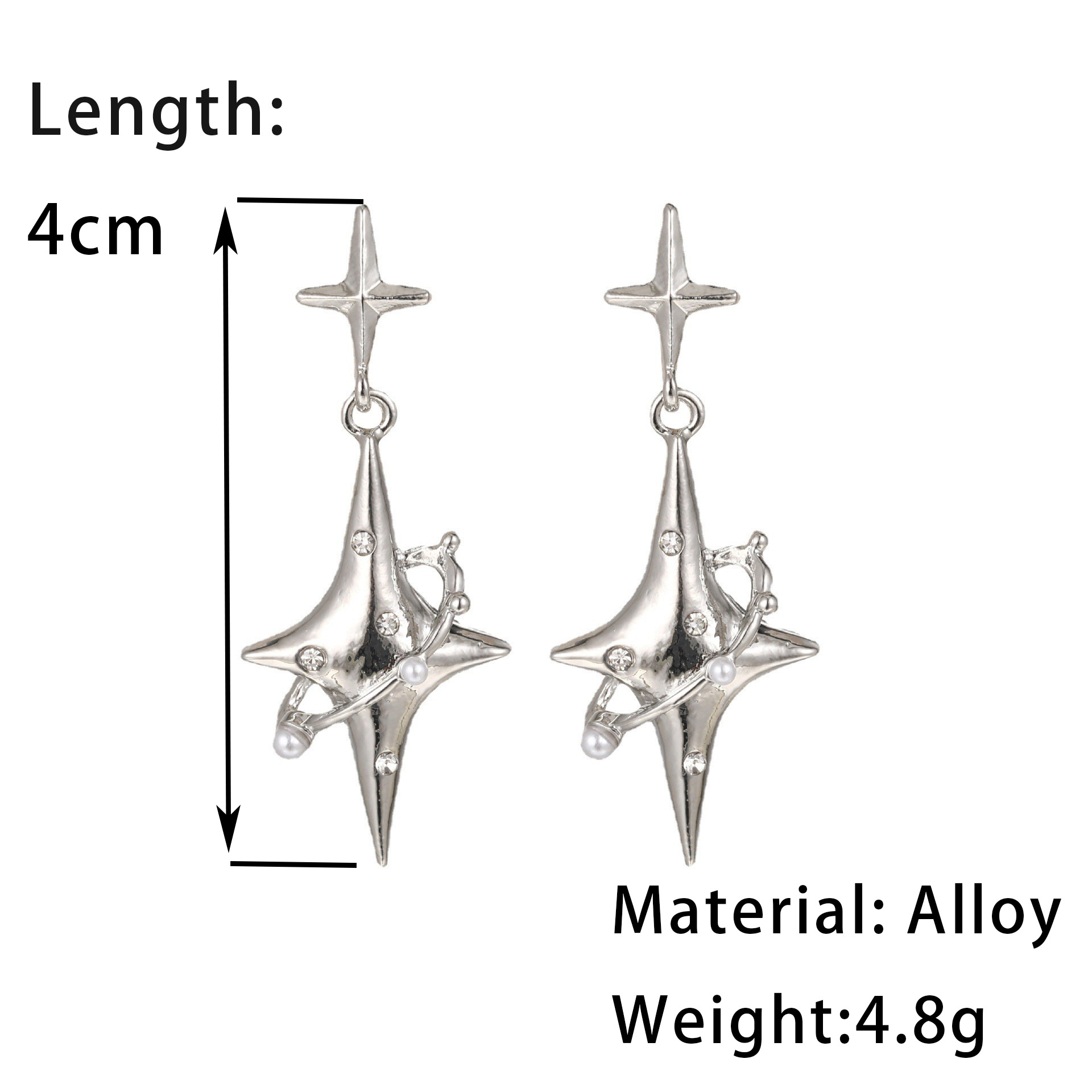 The Star series Starlight dot Diamond earrings are high-end earrings with a niche design sense for women. New neutral silver needle and neutral stud earrings details Picture