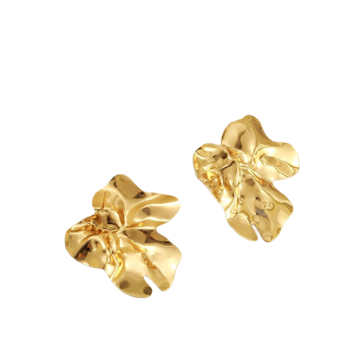 The trendy Instagram cold metal irregular pleated earrings for women, shein, are a cross-border bestseller with a simple and elegant style Item Picture